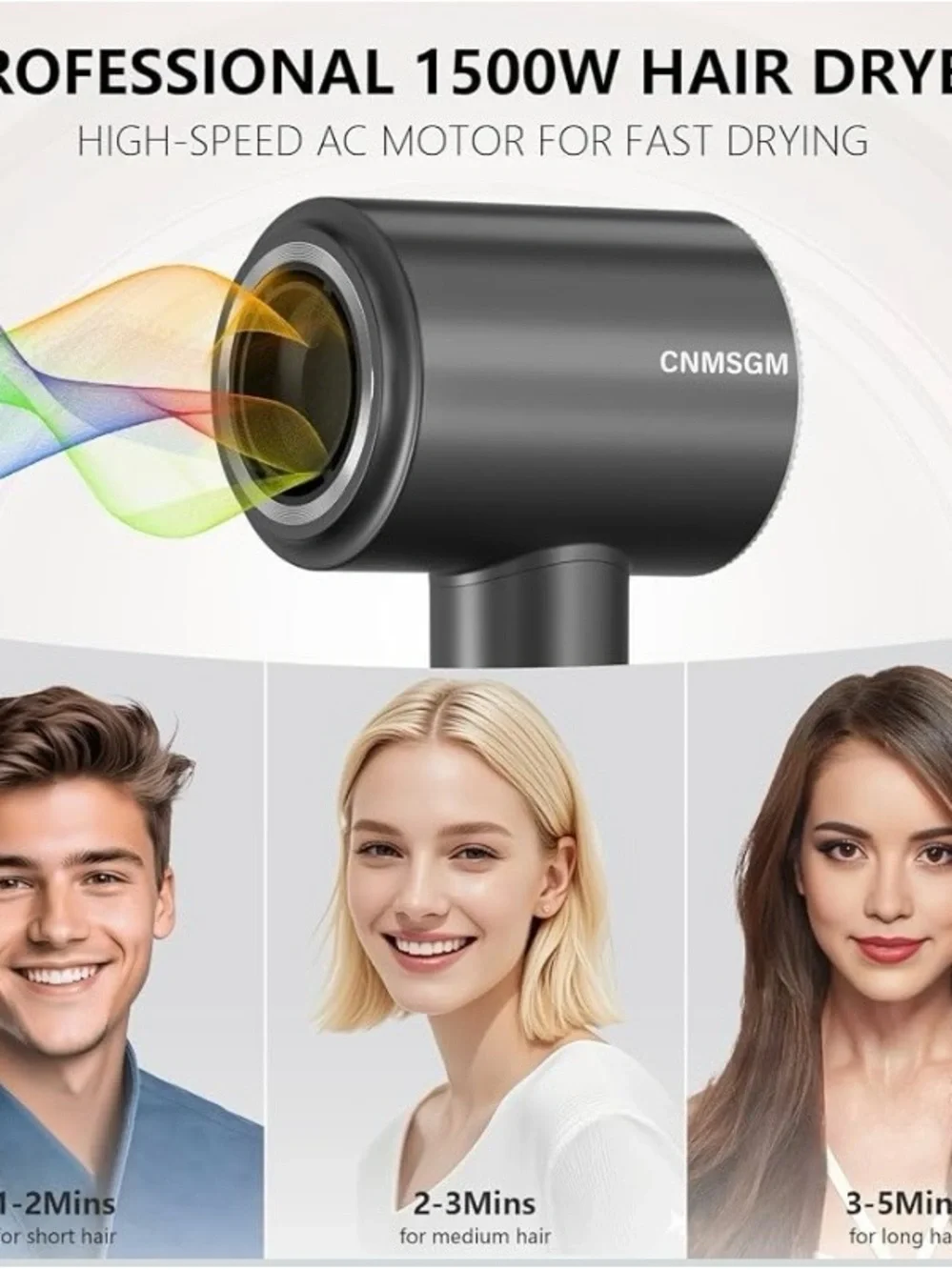 NEW High-Speed Ionic Hair Dryer with Magnetic Diffuser – Fast Drying, Low Noise